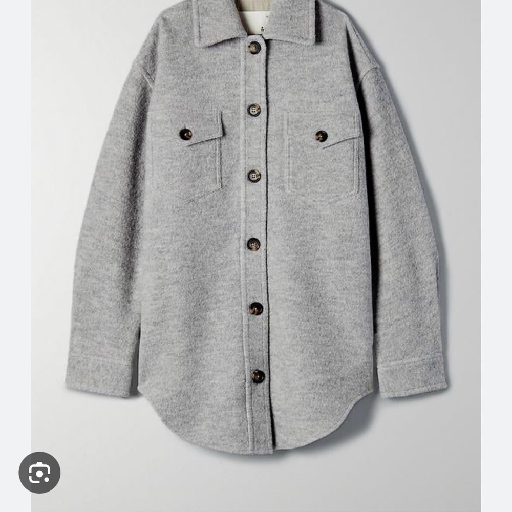 Wilfred free Aritzia Ganna Shacket grey